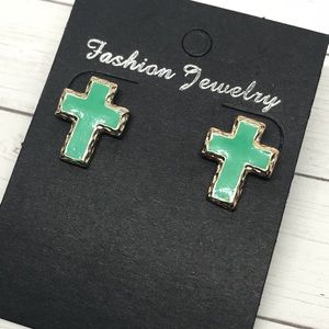 Cross stud earrings